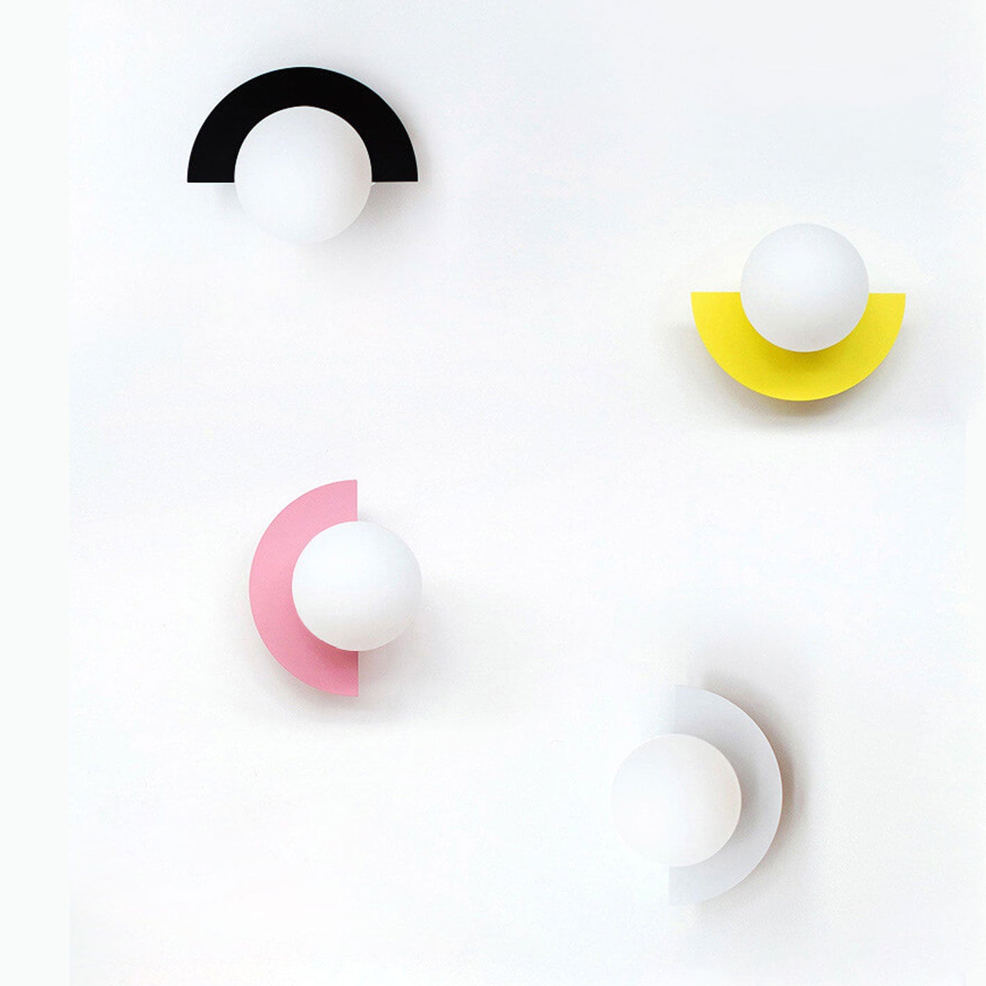 Modern Minimalist Glass Spherical Colorful Semicircle