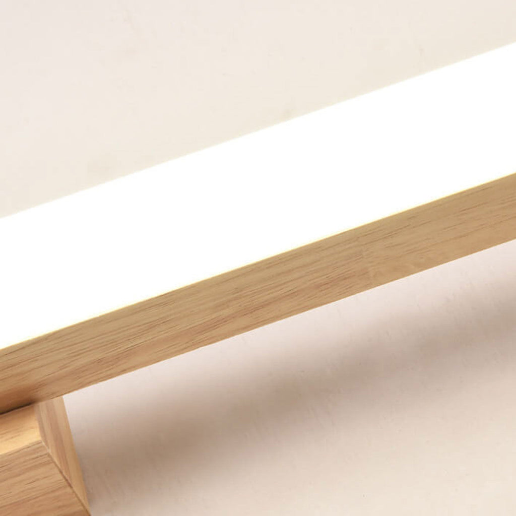 Nordic Minimalist Wooden Long Strip Vanity Light LED Wall