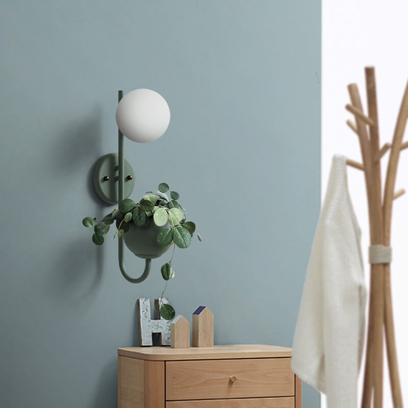 Sphere 1-Light Storage Box Planting Pot Decoration Wall