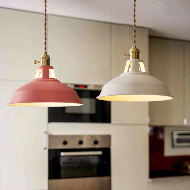 Industrial 1-Light Colorful Barn Shade Pendant Light