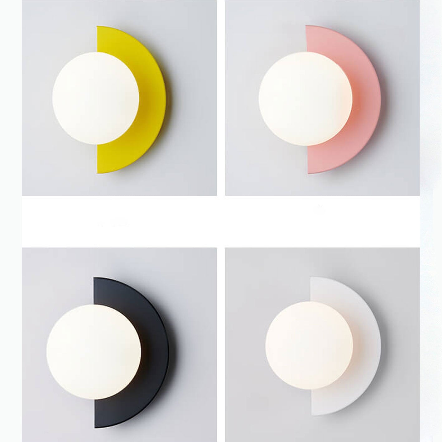 Modern Minimalist Glass Spherical Colorful Semicircle