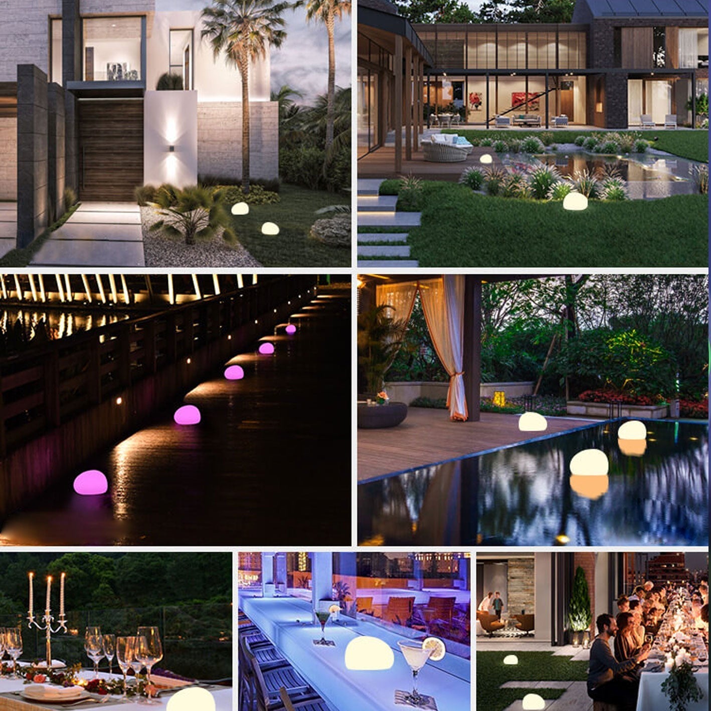 Solar Waterproof PE Spherical LED Outdoor Decorative Lawn