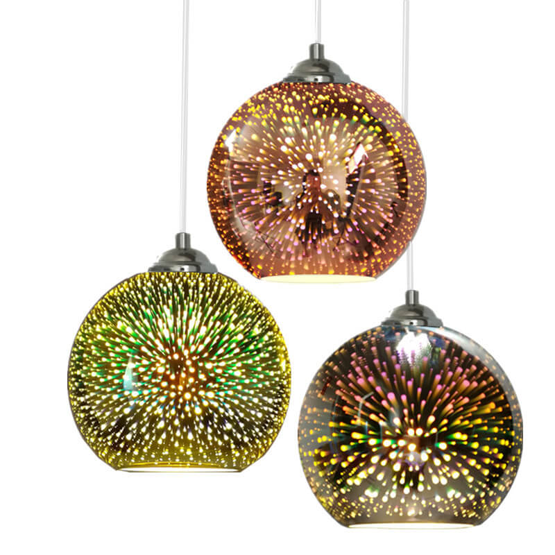 Modern Creative 3D Colorful Fireworks Glass 1-Light Dome
