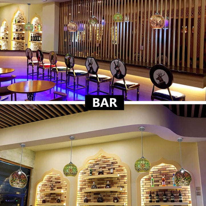 Modern Creative 3D Colorful Fireworks Glass 1-Light Dome