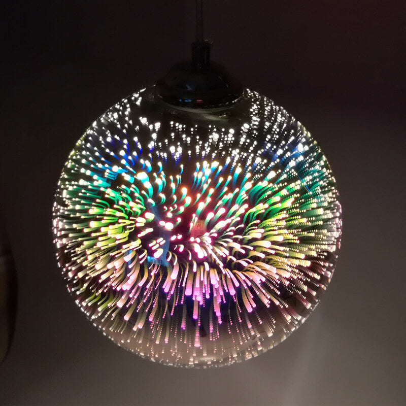 Modern Creative 3D Colorful Fireworks Glass 1-Light Dome