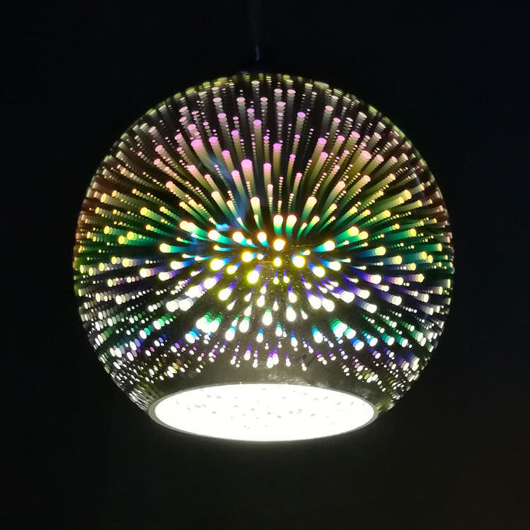 Modern Creative 3D Colorful Fireworks Glass 1-Light Dome