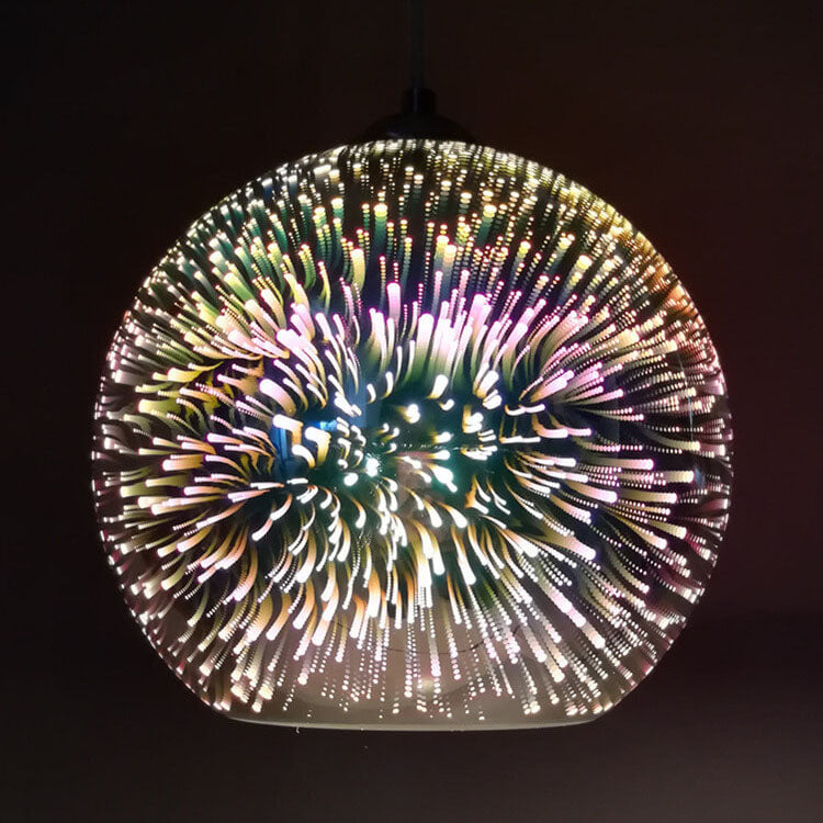Modern Creative 3D Colorful Fireworks Glass 1-Light Dome