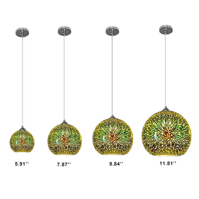 Modern Creative 3D Colorful Fireworks Glass 1-Light Dome