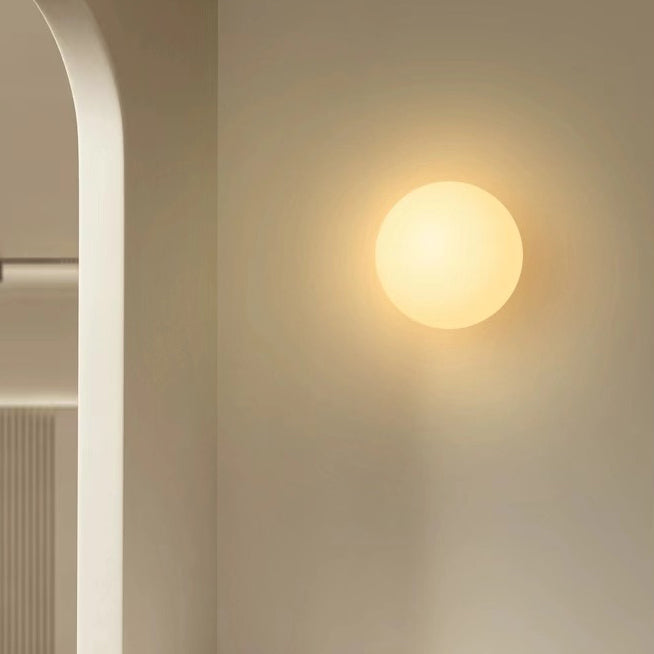 Modern Minimalist Orb Glass 1-Light Wall Sconce Lamp For