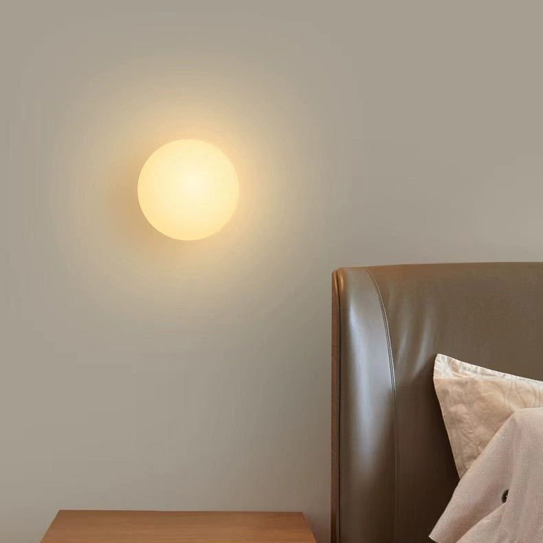 Modern Minimalist Orb Glass 1-Light Wall Sconce Lamp For
