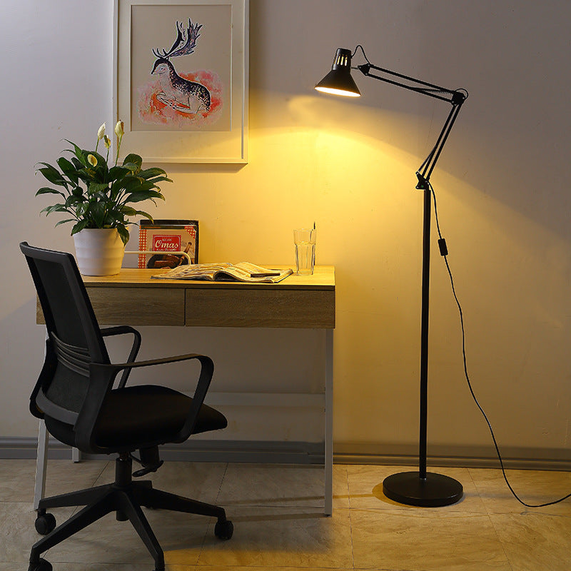 Contemporary Scandinavian Retractable Swivel Round Iron
