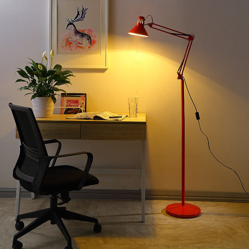 Contemporary Scandinavian Retractable Swivel Round Iron