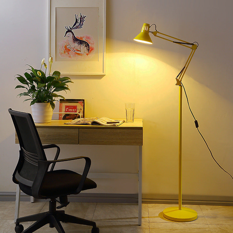 Contemporary Scandinavian Retractable Swivel Round Iron