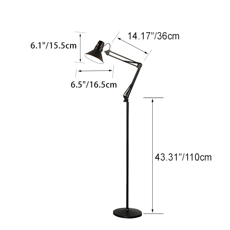 Contemporary Scandinavian Retractable Swivel Round Iron