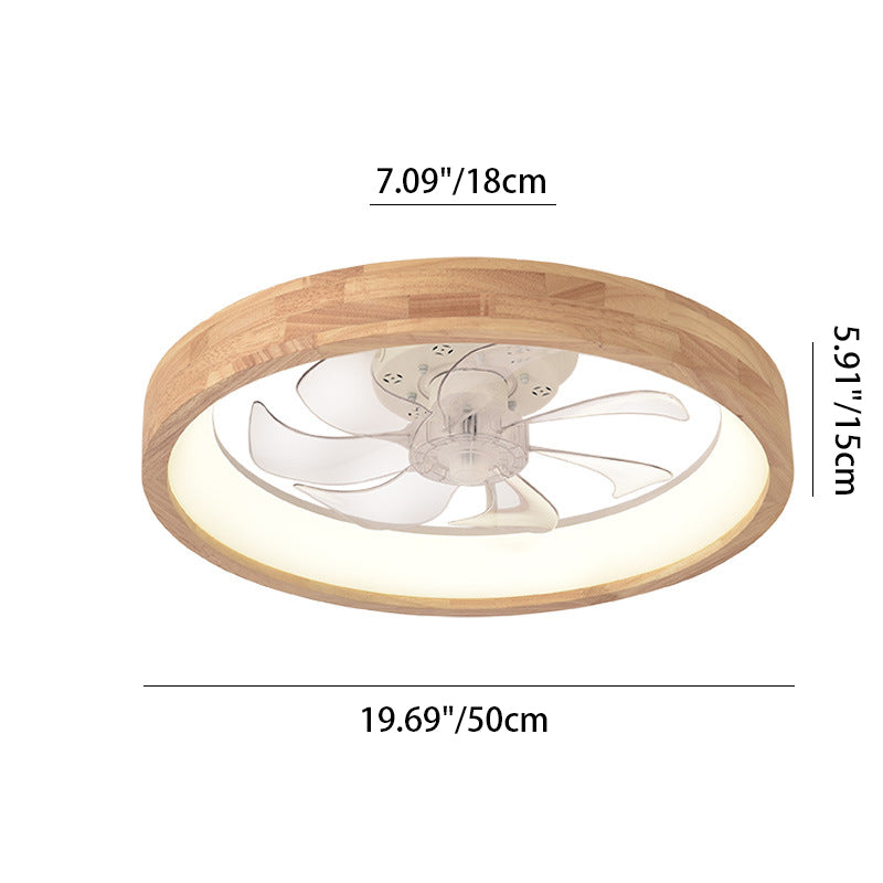 Traditional Japanese Solid Wood Iron Acrylic ABS Round