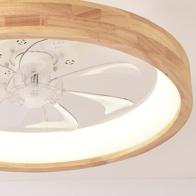 Traditional Japanese Solid Wood Iron Acrylic ABS Round