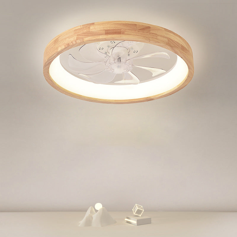 Traditional Japanese Solid Wood Iron Acrylic ABS Round