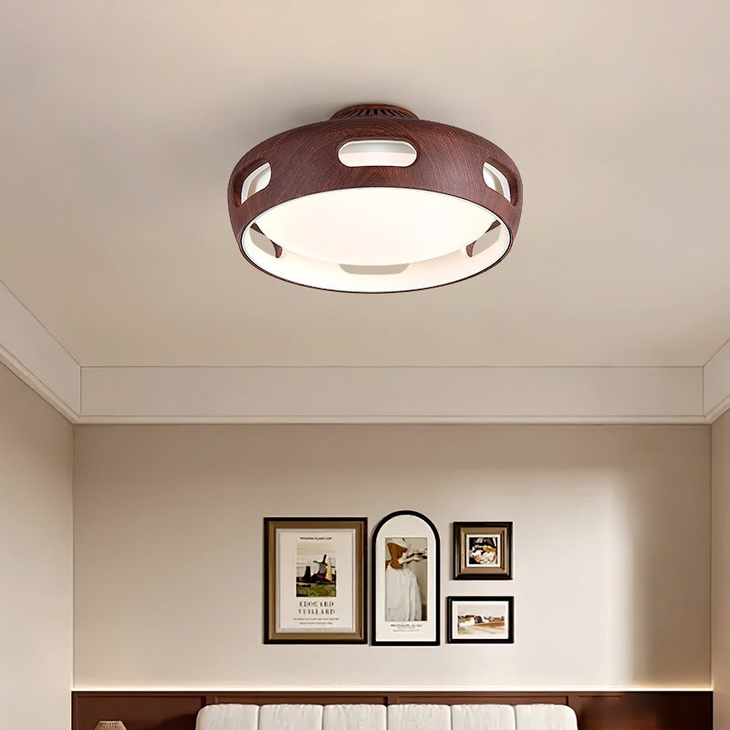 Contemporary Nordic Round Bladeless PC Acrylic LED