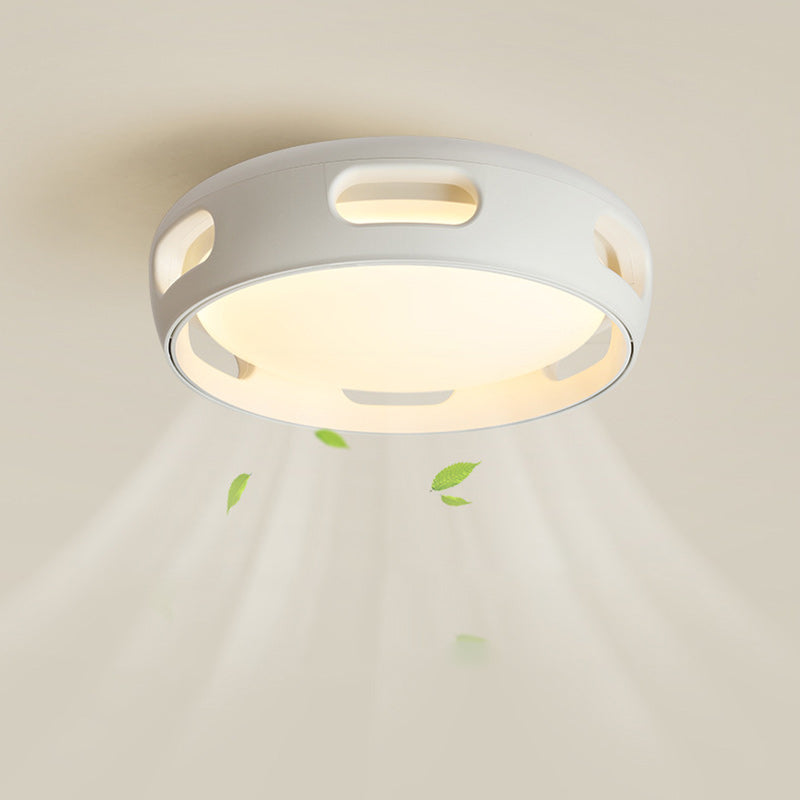 Contemporary Nordic Round Bladeless PC Acrylic LED