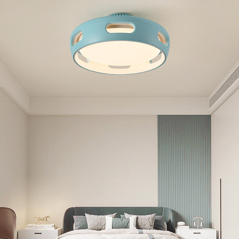 Contemporary Nordic Round Bladeless PC Acrylic LED