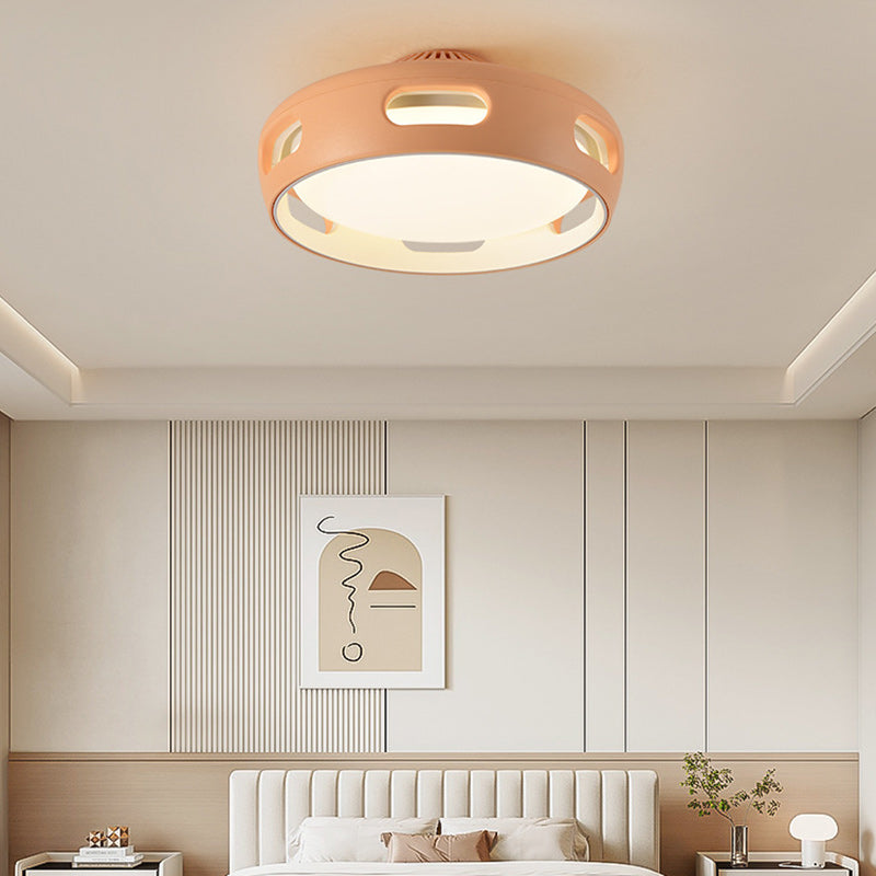 Contemporary Nordic Round Bladeless PC Acrylic LED
