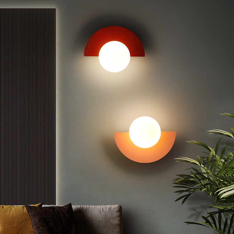 Modern Minimalist Glass Spherical Colorful Semicircle