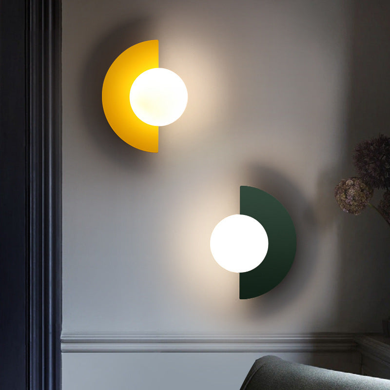 Modern Minimalist Glass Spherical Colorful Semicircle