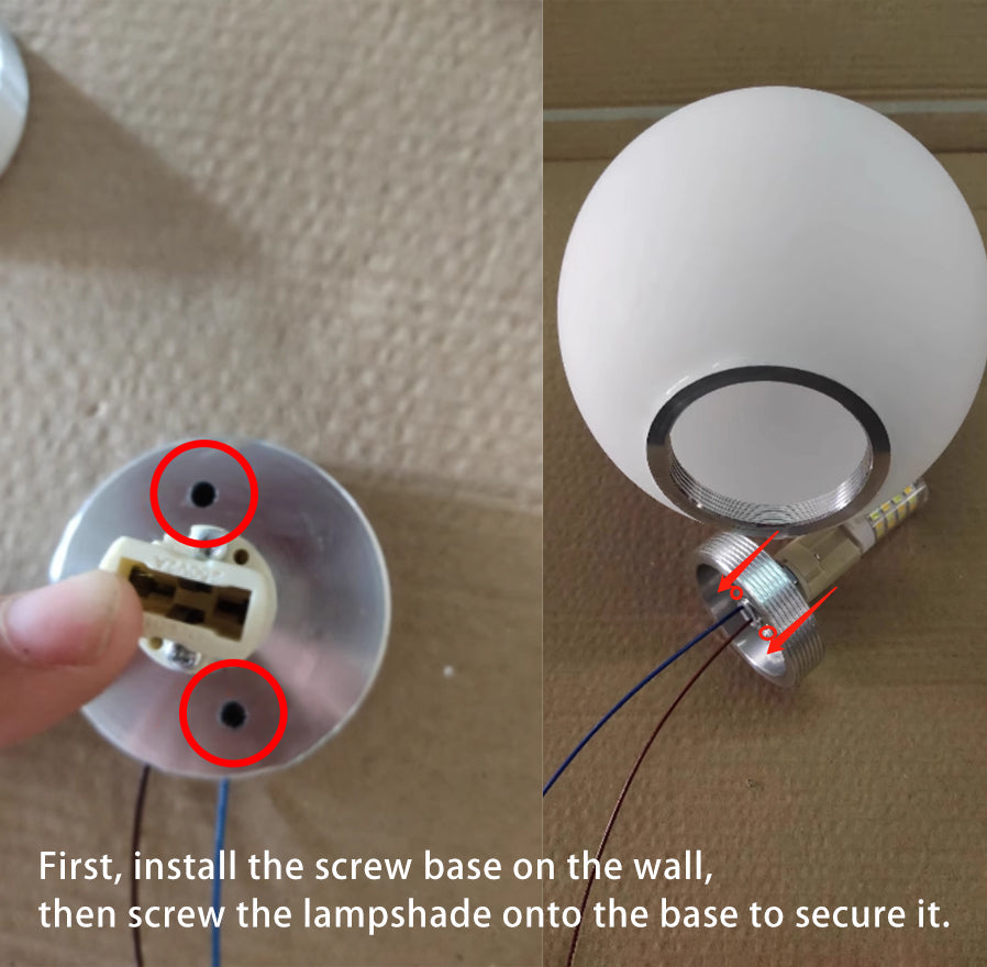 Modern Minimalist Orb Glass 1-Light Wall Sconce Lamp For