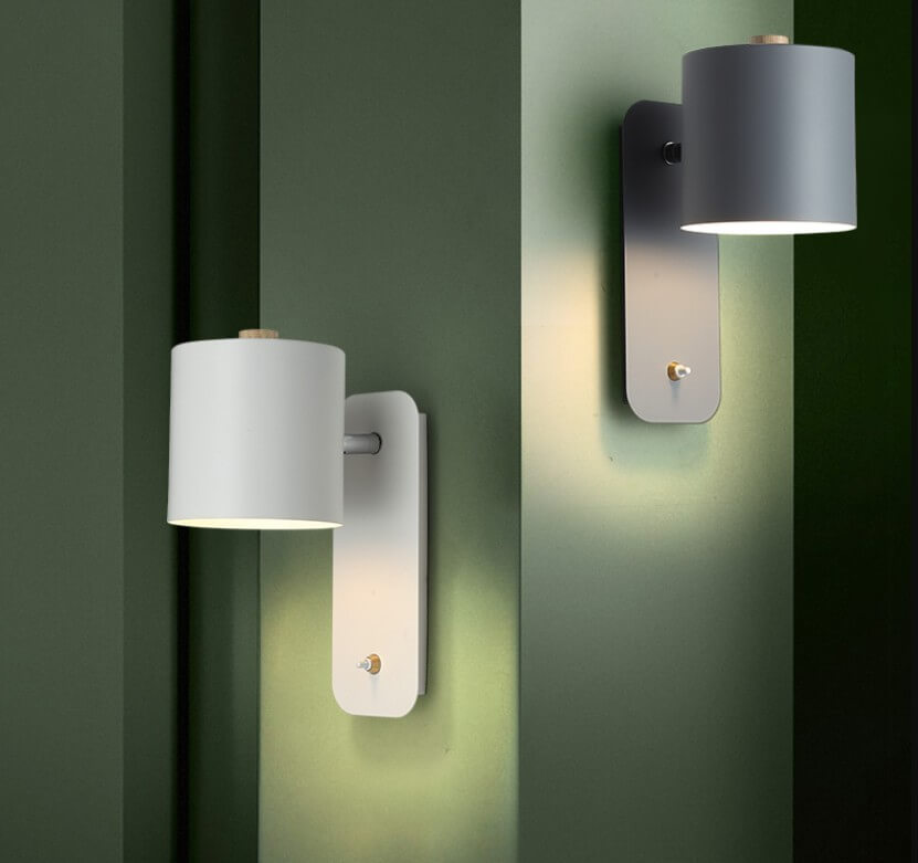 Nordic Macaron Cylinder Shape Rotatable 1-Light Wall Sconce