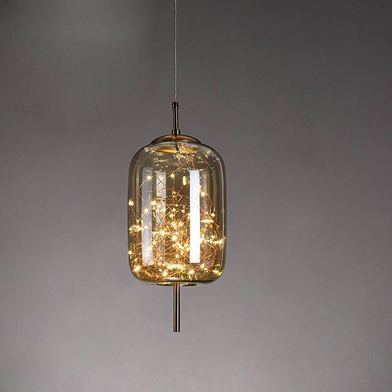 Contemporary Scandinavian Cylinder Oval Glass 1-Light
