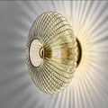 Contemporary Nordic Iron Striped Glass Round Disc 1-Light