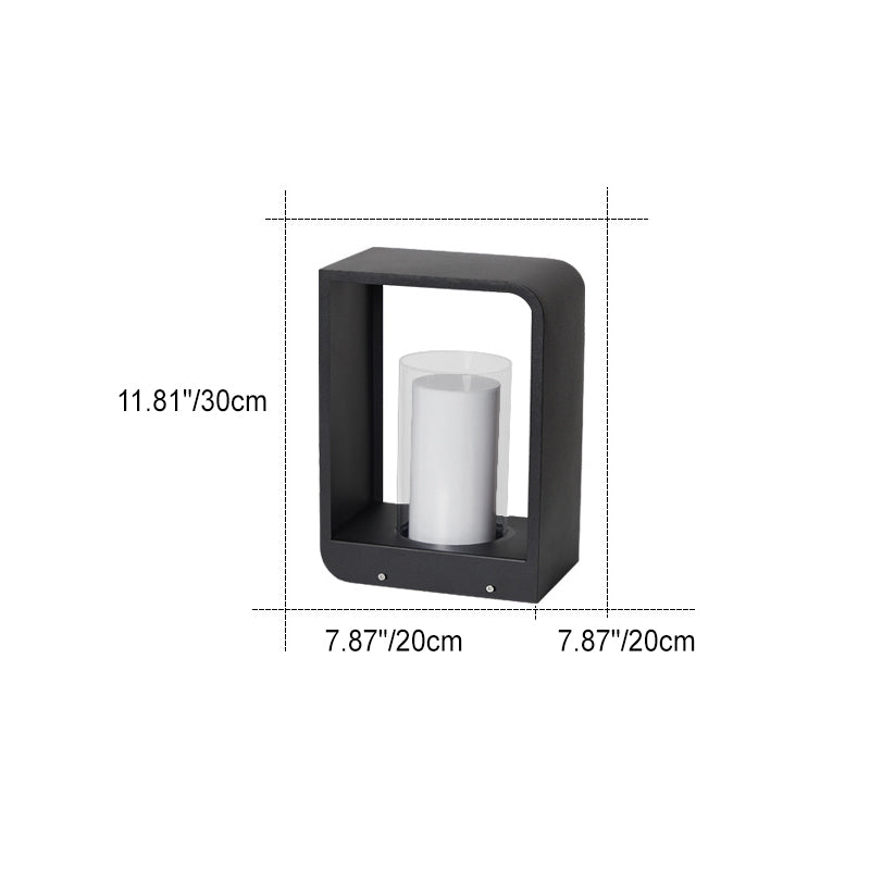 Modern Minimalist Square Frame Stainless Steel Acrylic LED