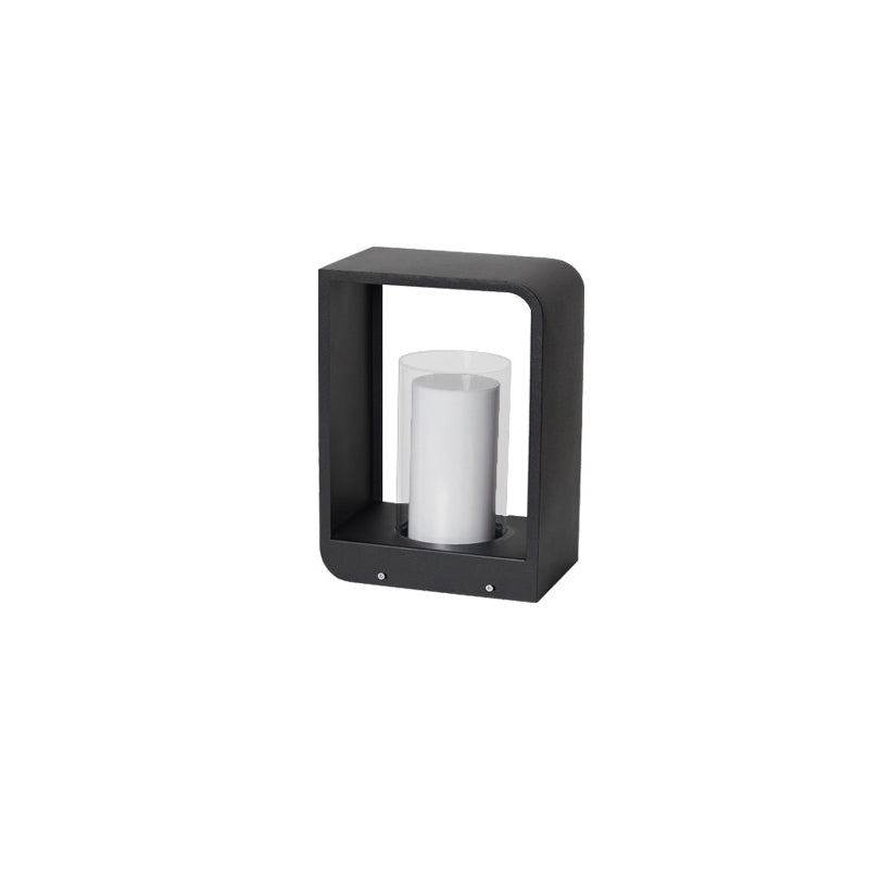 Modern Minimalist Square Frame Stainless Steel Acrylic LED