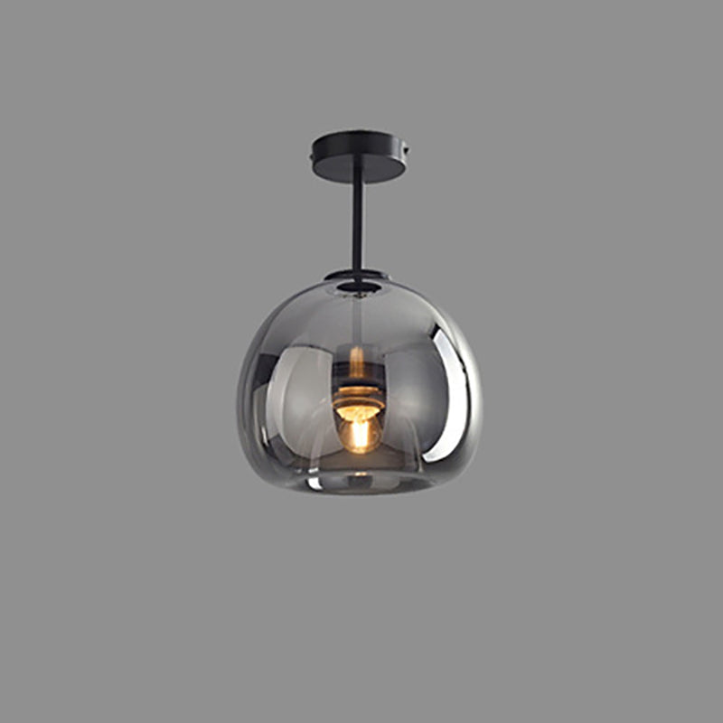 Contemporary Nordic Round Glass Iron Ball 1-Light