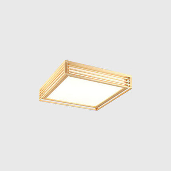 Nordic Solid Wood Square LED Japanese Tatami Flush Mount