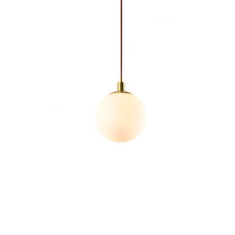 Contemporary Nordic Minimalist White Orb 1-Light Pendant