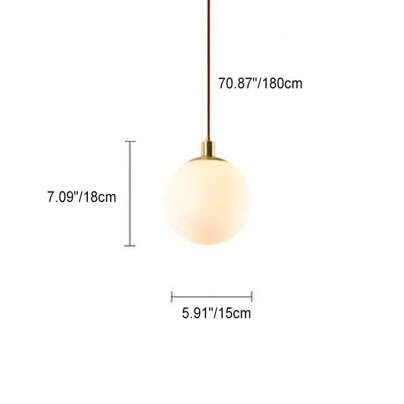 Contemporary Nordic Minimalist White Orb 1-Light Pendant
