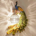 Vintage Ornate Resin Long Tail Peacock Crystal Ball Shade