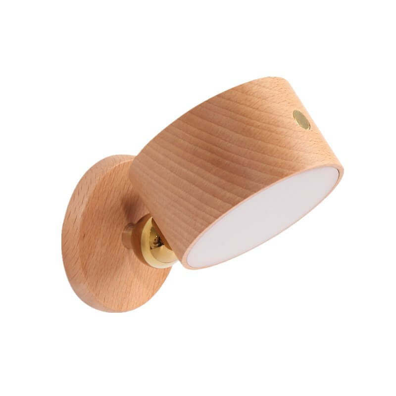 Simple Wooden USB Rechargeable Touch Magnetic LED Night