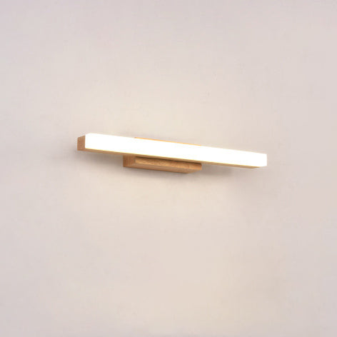 Nordic Minimalist Wooden Long Strip Vanity Light LED Wall