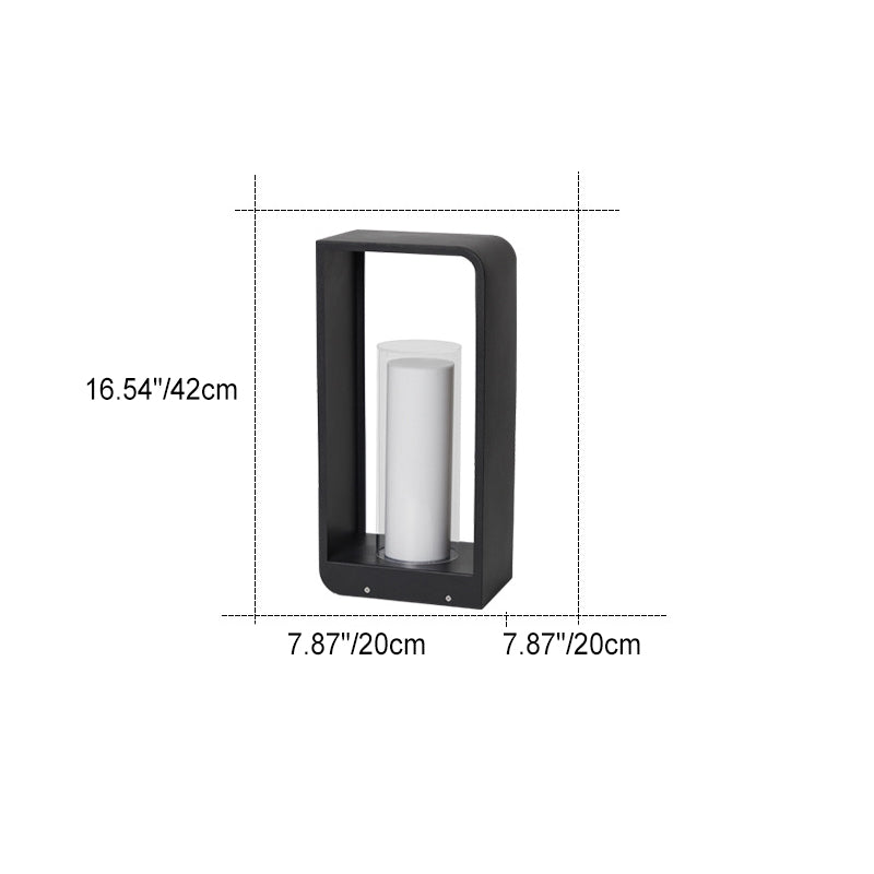 Modern Minimalist Square Frame Stainless Steel Acrylic LED