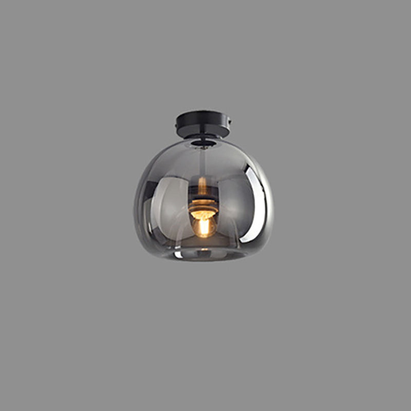 Contemporary Nordic Round Glass Iron Ball 1-Light