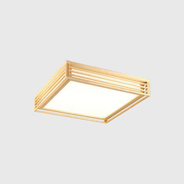 Nordic Solid Wood Square LED Japanese Tatami Flush Mount