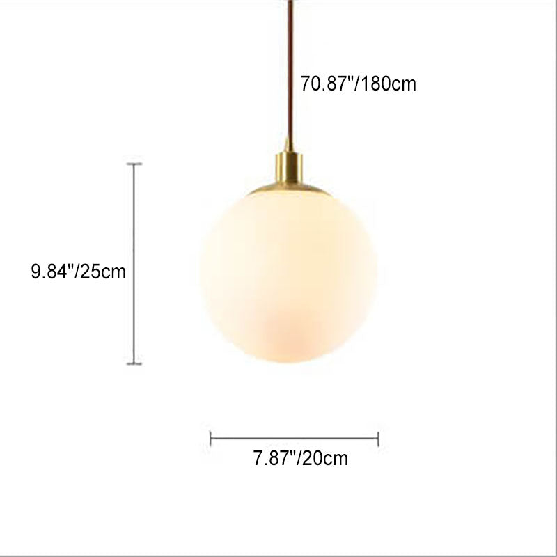 Contemporary Nordic Minimalist White Orb 1-Light Pendant