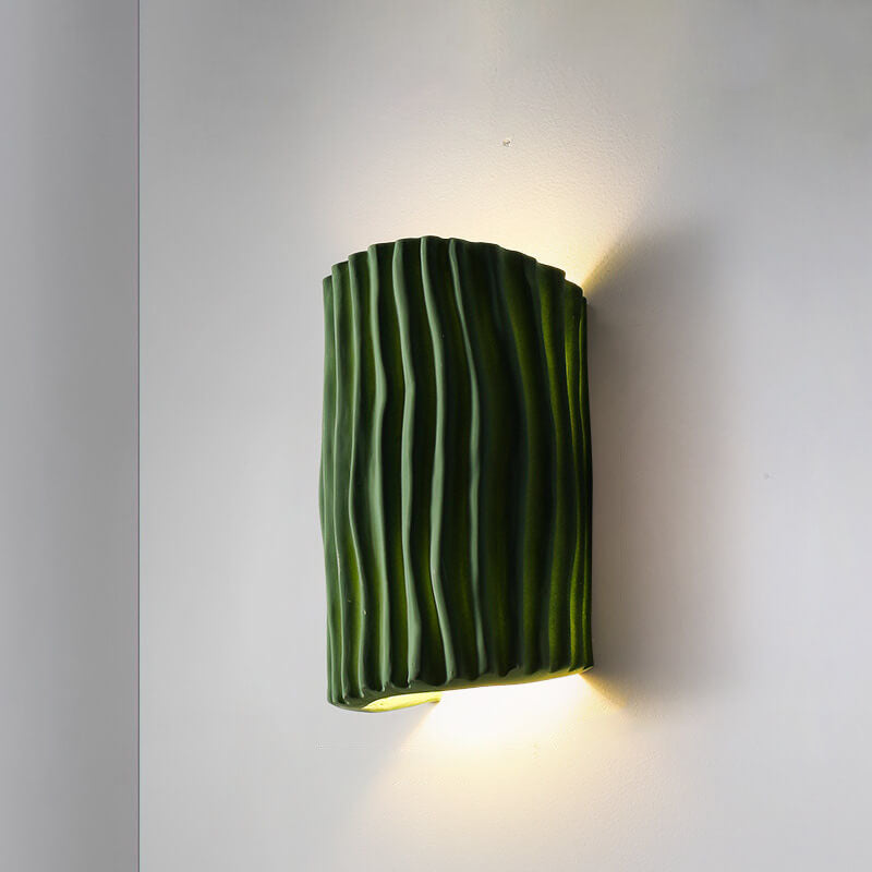Contemporary Nordic Resin Striped Half Cylinder 2-Light