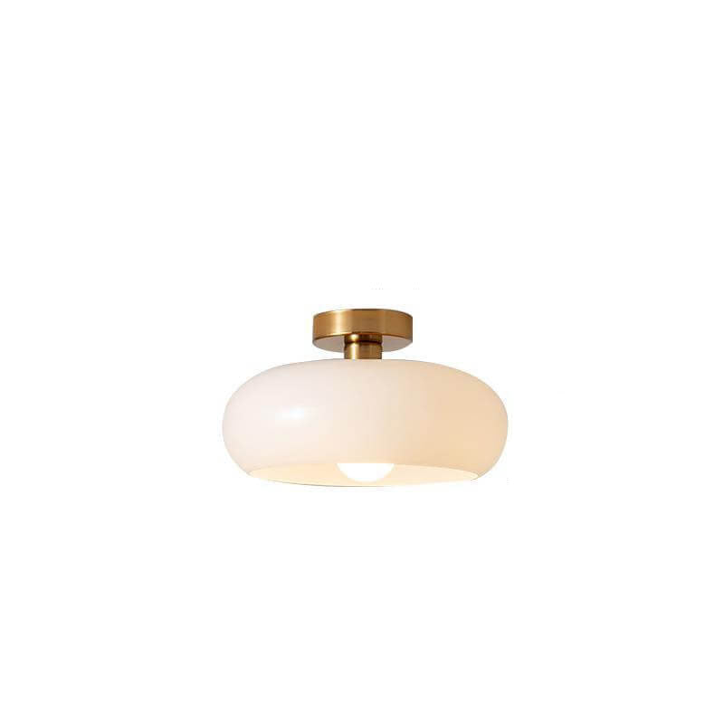 Modern Retro Round Solid Color Glass Electroplated Copper