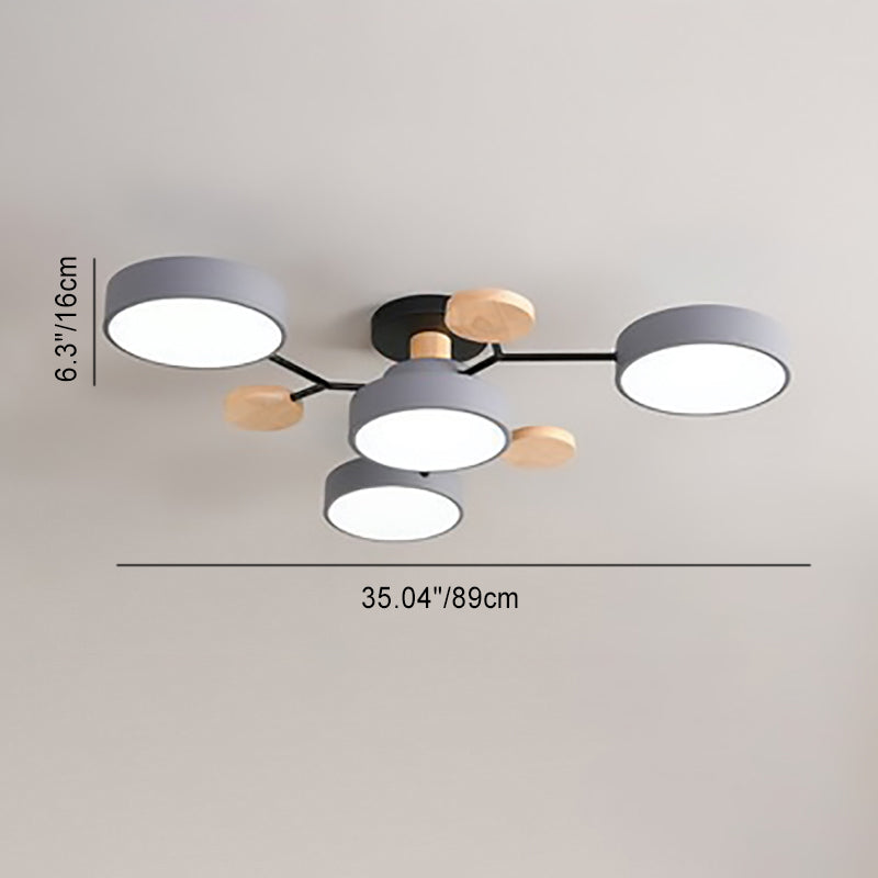 Contemporary Scandinavian Round Molecule Branch Design LED