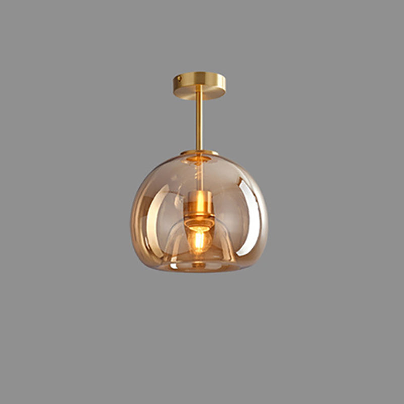 Contemporary Nordic Round Glass Iron Ball 1-Light