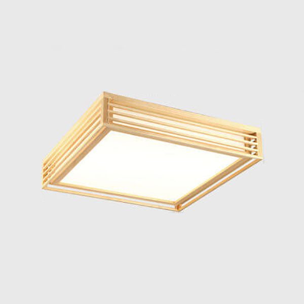 Nordic Solid Wood Square LED Japanese Tatami Flush Mount
