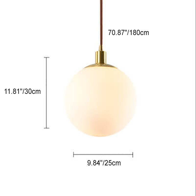 Contemporary Nordic Minimalist White Orb 1-Light Pendant